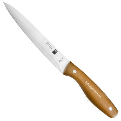 Cuchillo MAGEFESA mag Wood Acero Inoxidable, Mango ergonómico, fácil Limpieza, Mango de Madera con Doble Remache (TRINCHAR)