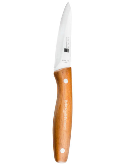 Cuchillo MAGEFESA mag Wood Acero Inoxidable, Mango ergonómico, fácil Limpieza, Mango de Madera con Doble Remache (PELADOR)
