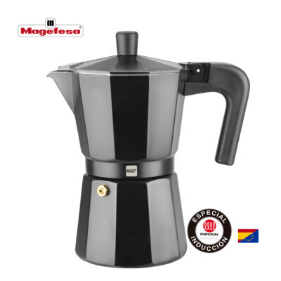 Cafetera MAGEFESA KENIA NOIR en aluminio esmaltado negro.