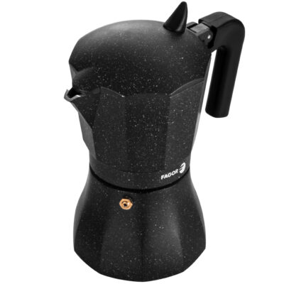 Fagor Tiramisu. La cafetera Tiramisu está Fabricada en Aluminio Extra Grueso. Pomo y Mangos ergonómicos Fabricados en Nylon Muy Resistente Toque Frio. Junta Silicona de Gran Durabilidad