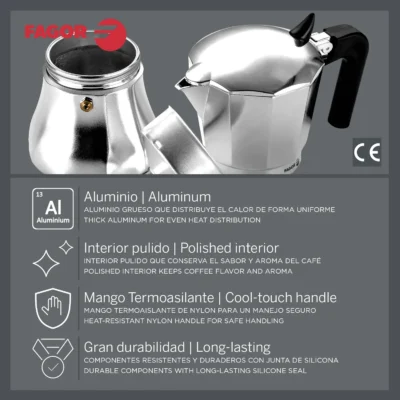 FAGOR+COOKWARE+CAFETERA+CUPY+ALUMINIO+INDUCCION 1