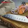 Cuchillos de cocina MAGEFESA ALVARO BARRIENTOS, Set 3 cuchillos PELADOR, SANTOKU, CHEF, Acero inoxidable de alta calidad, con mangos antideslizantes de fácil manejo.