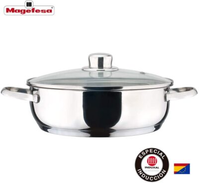 MAGEFESA Dux – La Familia de Productos MAGEFESA Dux está Fabricada en Acero Inoxidable 18/10, Compatible con Todo Tipo de Fuego. Fácil Limpieza y Apta lavavajillas. (TARTERA, 24_cm)