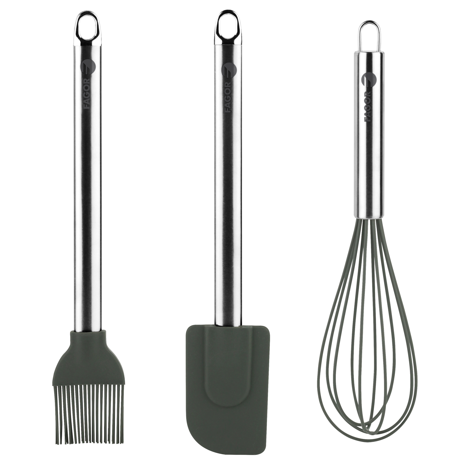 Set utensilios de cocina 3 piezas FAGOR MELIER espÃ¡tula, pincel y batidor