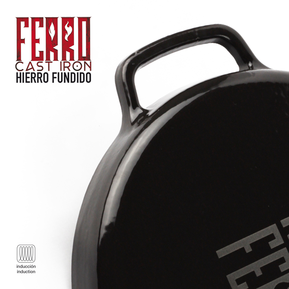 MGF ® Ferro by Sergi Arola Sarten multicolor, fabricada en hierro fundido,  apto para todo tipo de cocinas, lavavajillas y horno, incluido inducción,  ahorro optimo de energía y fácil limpieza - Menajeando