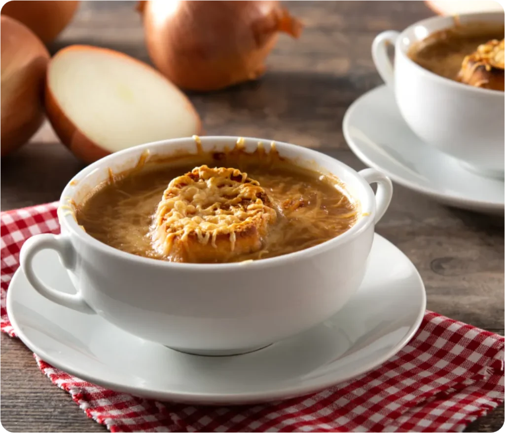 sopa de cebolla para el otoño