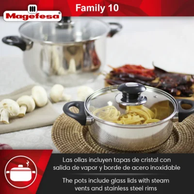 MAGEFESA+BATERIA+FAMILY+10+PIEZAS+ACERO+INOXIDABLE 2