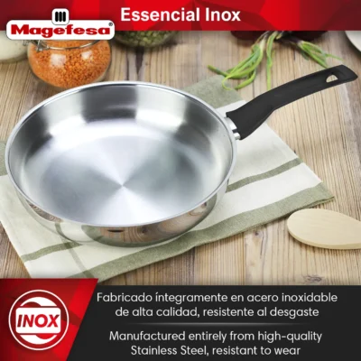 Sarten sin Antiadhenrente de Acero Inoxidable MAGEFESA ESSENCIAL INOX 2