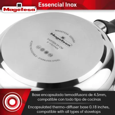 Sarten sin Antiadhenrente de Acero Inoxidable MAGEFESA ESSENCIAL INOX 5