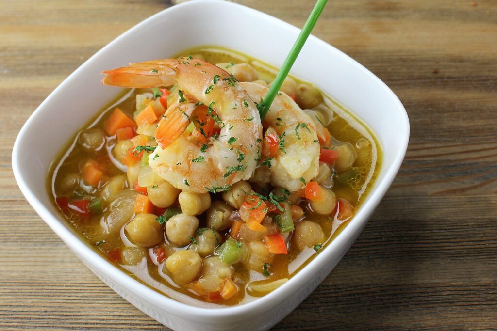 RECETA - Guiso de garbanzos con camarones ¡Una estupenda recera para la olla eléctrica de cocina MAGEFESA GUISOTHERM!