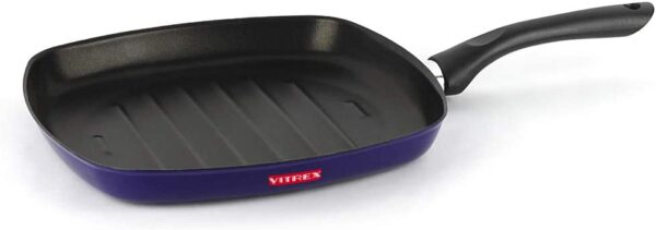 SARTEN ASADOR VITREX MARSEILLE. SartÁ©n antiadherente doble capa, acero vitrificado, compatible con todo tipo de fuego, incluido inducción. Apta para lavavajillas. Mango ergonómico (SARTEN AZUL, 27_cm)