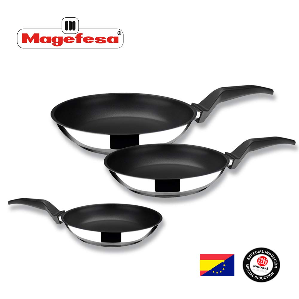 Sartenes MAGEFESA COMTE Antiadherente Triple Capa, Acero Inoxidable, INDUCCIÁ“N. Apta lavavajillas. Fondo INDUCCIÁ“N TOTAL "Full induction"