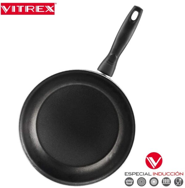 VITREX SARTEN Marseille. SartÁ©n Antiadherente Doble Capa, Acero vitrificado, Compatible con Todo Tipo de Fuego, Incluido inducción. Apta para lavavajillas. (SARTEN, 20 + 24)