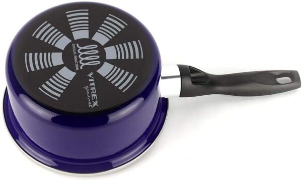 BATERIA VITREX MARSEILLE. BATERIA antiadherente doble capa, acero vitrificado, compatible con todo tipo de fuego, incluido inducción. Apta para lavavajillas (BATERIA AZUL, 8 PIEZAS)
