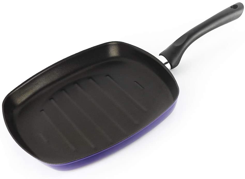 SARTEN ASADOR VITREX MARSEILLE. SartÁ©n antiadherente doble capa, acero vitrificado, compatible con todo tipo de fuego, incluido inducción. Apta para lavavajillas. Mango ergonómico (SARTEN AZUL, 27_cm)