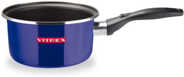 BATERIA VITREX MARSEILLE. BATERIA antiadherente doble capa, acero vitrificado, compatible con todo tipo de fuego, incluido inducción. Apta para lavavajillas (BATERIA AZUL, 8 PIEZAS)