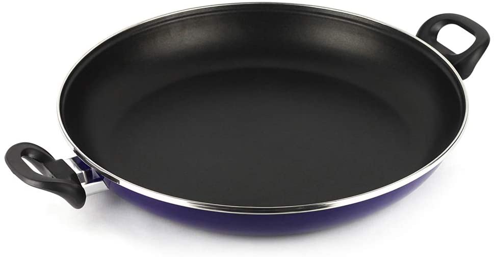 PAELLERA VITREX MARSEILLE. Paellera antiadherente doble capa, acero vitrificado, compatible con todo tipo de fuego, incluido inducción. Apta para lavavajillas. Mango ergonómico (PAELLERA AZUL, 34_cm)