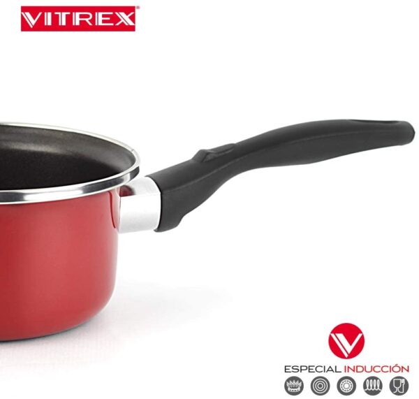 BATERIA VITREX MARSEILLE. BATERIA antiadherente doble capa, acero vitrificado, compatible con todo tipo de fuego, incluido inducción. Apta para lavavajillas. (BATERIA, 8 PIEZAS)