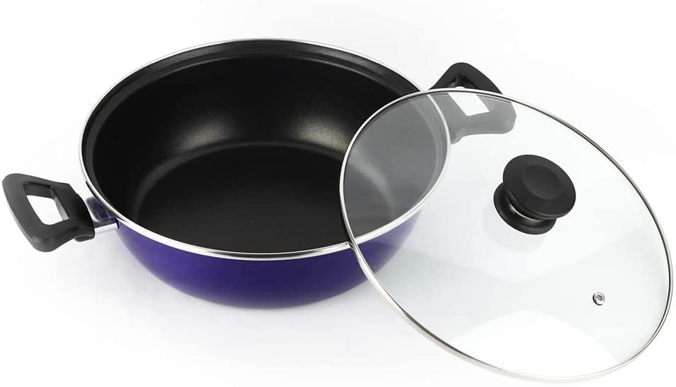 CACEROLA VITREX MARSEILLE. SartÁ©n antiadherente doble capa, acero vitrificado, compatible con todo tipo de fuego, incluido inducción. Apta para lavavajillas. Mango ergonómico (TARTERA AZUL, 26_cm)