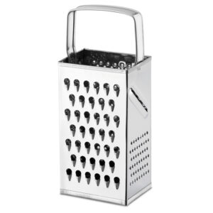ALZA – Rallador manual con 4 caras, fabricado en Acero Inoxidable, muy resistente, Nula porosidad, apto para el lavavajilla