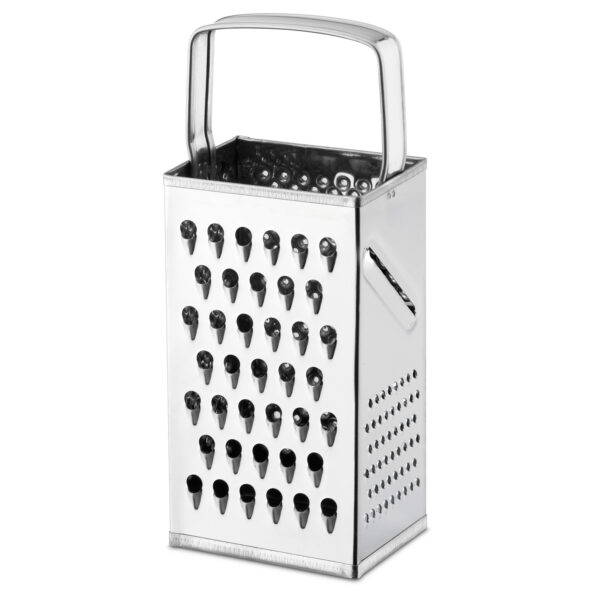 ALZA â€“ Rallador manual con 4 caras, fabricado en Acero Inoxidable, muy resistente, Nula porosidad, apto para el lavavajilla