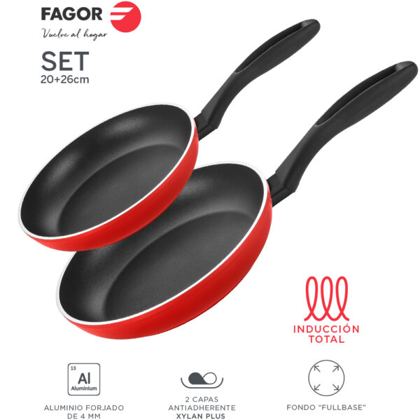 set de SARTENES rojas FAGOR MAXIMA