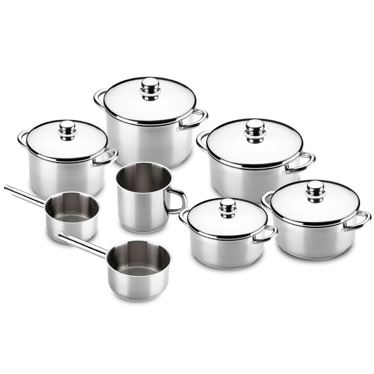 BaterÁa de Cocina ALZA NOBLESSE de 13 piezas está Fabricada en Acero Inoxidable 18/10, Compatible con Todo Tipo de Fuego.