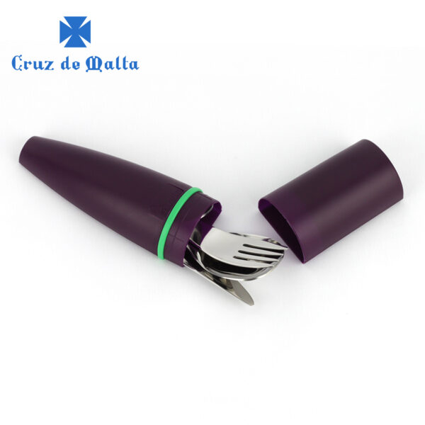 Cruz De Malta Eatgo Morado Cubiertos Indiviual 7