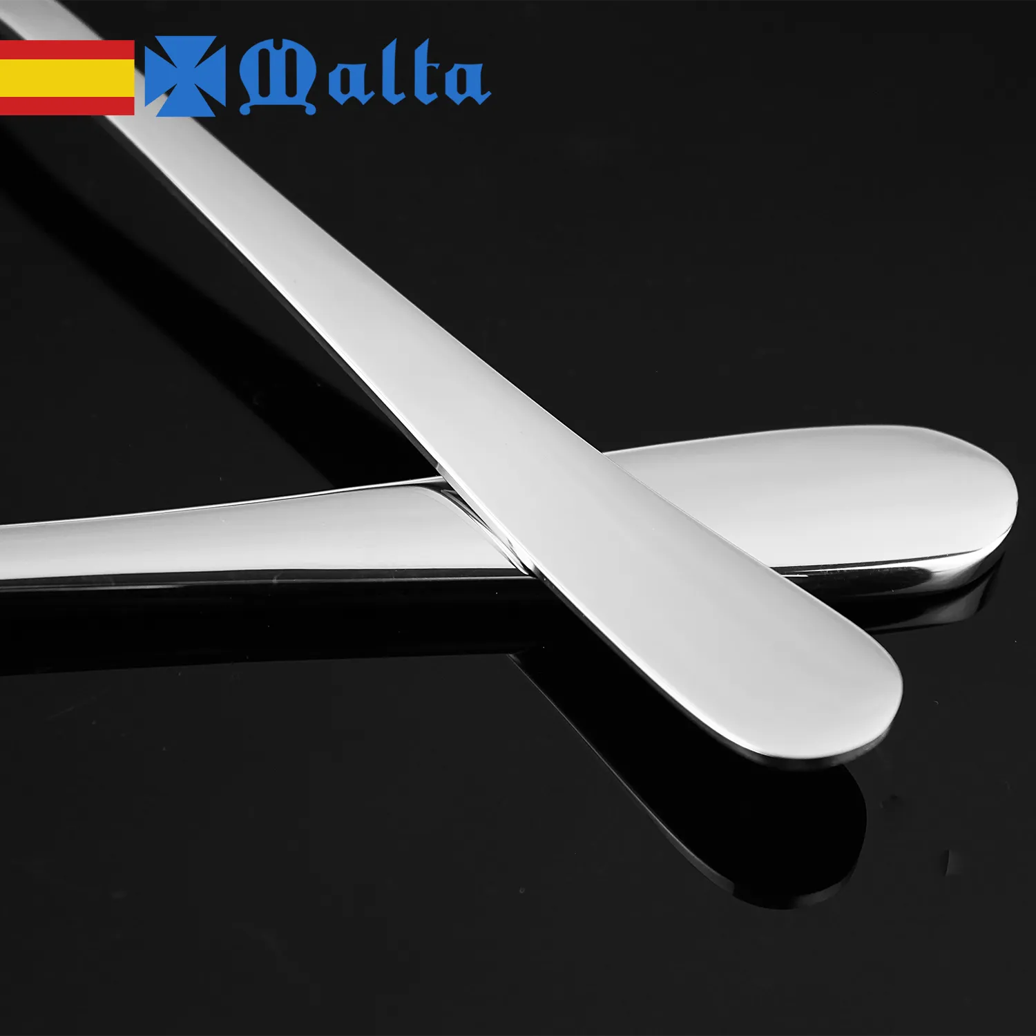 Cruz de Malta 1305 - Juego de 16 Cubiertos, 4 Comensales, Acero Inoxidable, Pulido Brillante, 4 Cucharas, Tenedores, Cucharillas y Cuchillos de Mesa - Imagen 2