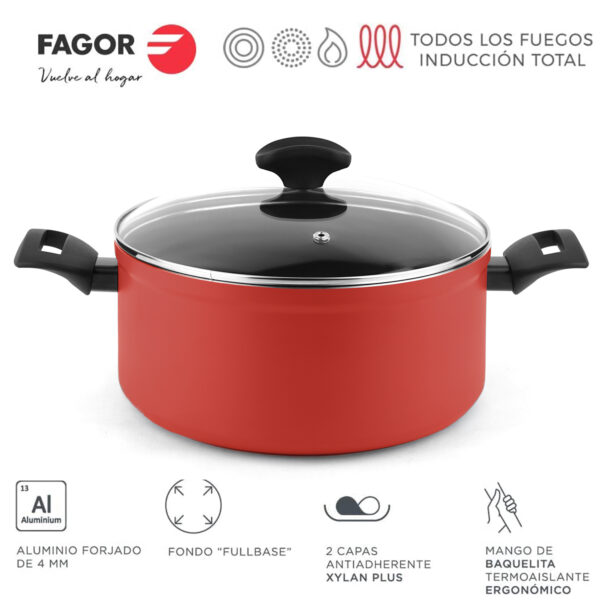 BATERIA DE COCINA ROJA FAGOR MAXIMA