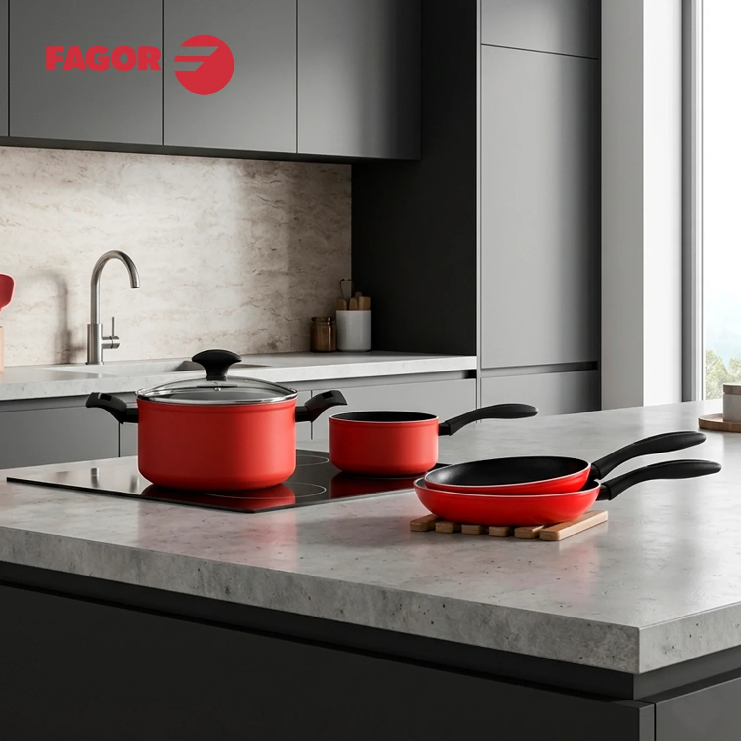 bateria de cocina fagor maxima 5 piezas 3