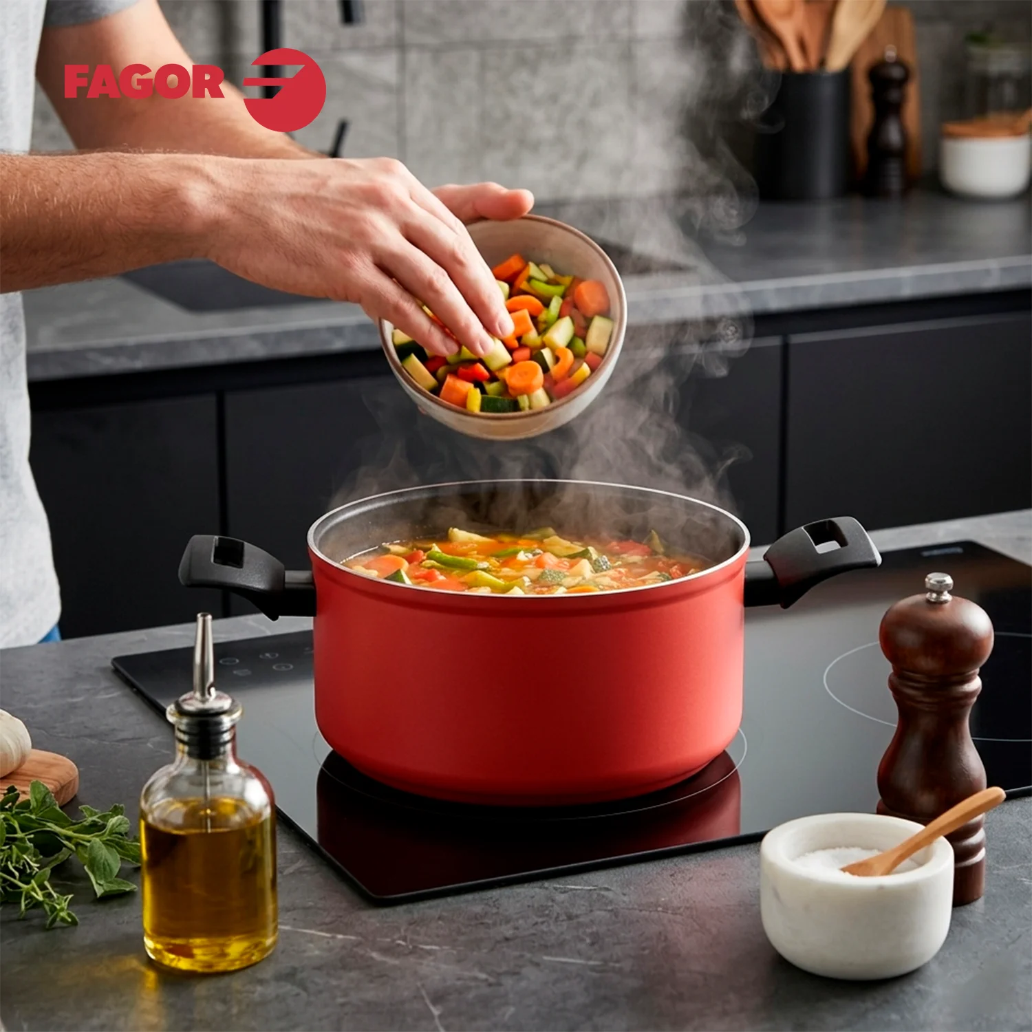 bateria de cocina fagor maxima 5 piezas 6
