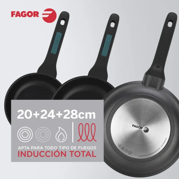 FAGOR+COOKWARE+JUEGO DE SARTENES+FUTURE+ALUMINIO+ANTIADHERENTE 4