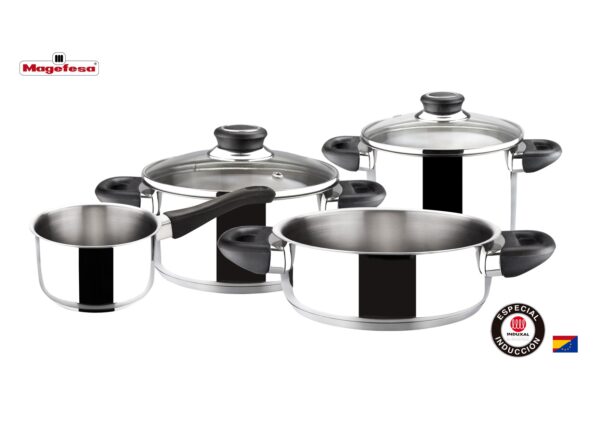 MAGEFESA ROYAL â€“ BaterÁ­a de Cocina MAGEFESA ROYAL 6 Piezas está Fabricada en Acero Inoxidable, Compatible con Todo Tipo de Fuego, INDUCCIÁ“N. Fácil Limpieza y Apta lavavajillas