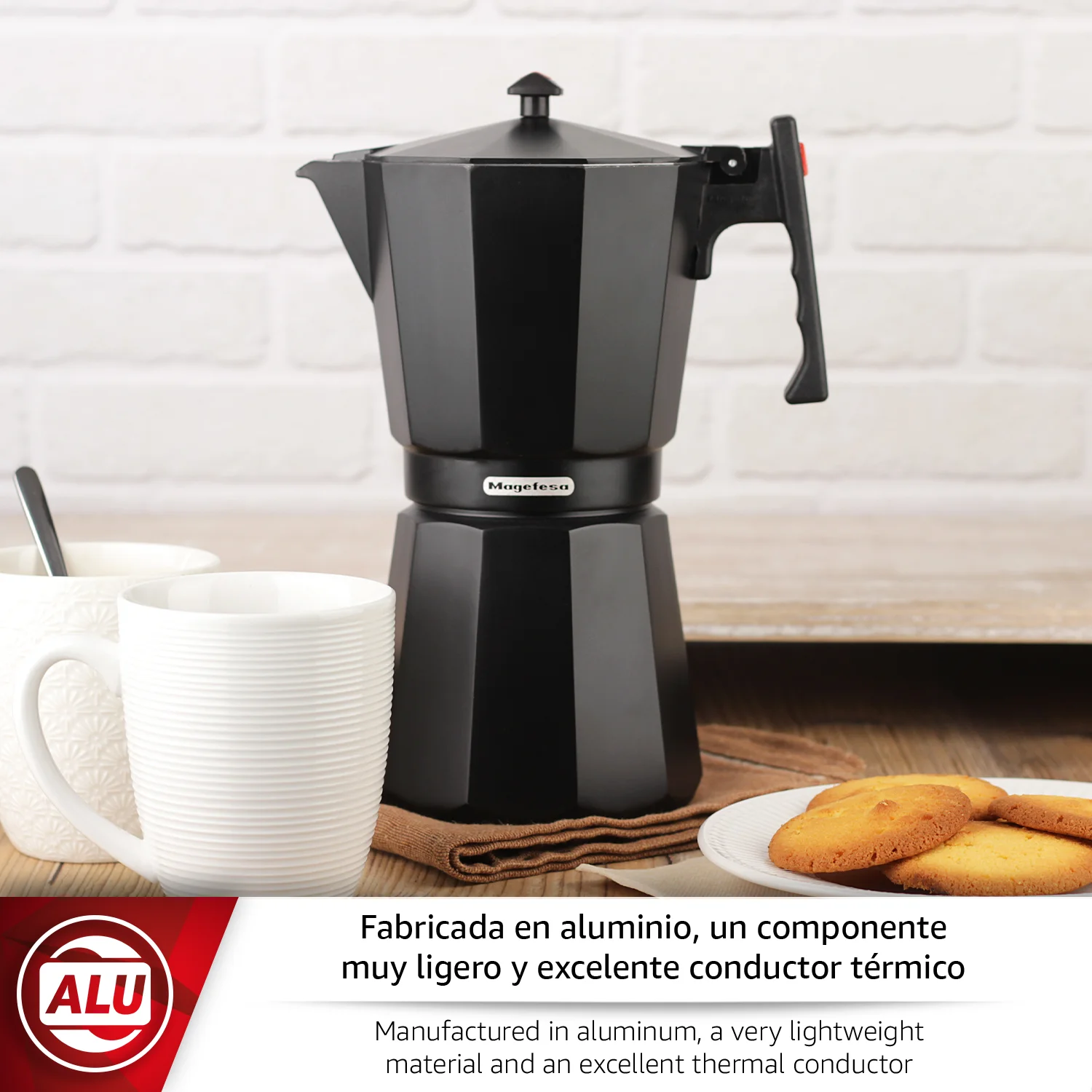 CAFETERA ITALIANA MAGEFESA FORTE DE 6 TAZAS ALUMINIO 1
