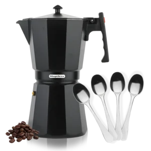 CAFETERA ITALIANA MAGEFESA FORTE DE 6 TAZAS ALUMINIO PORTADA
