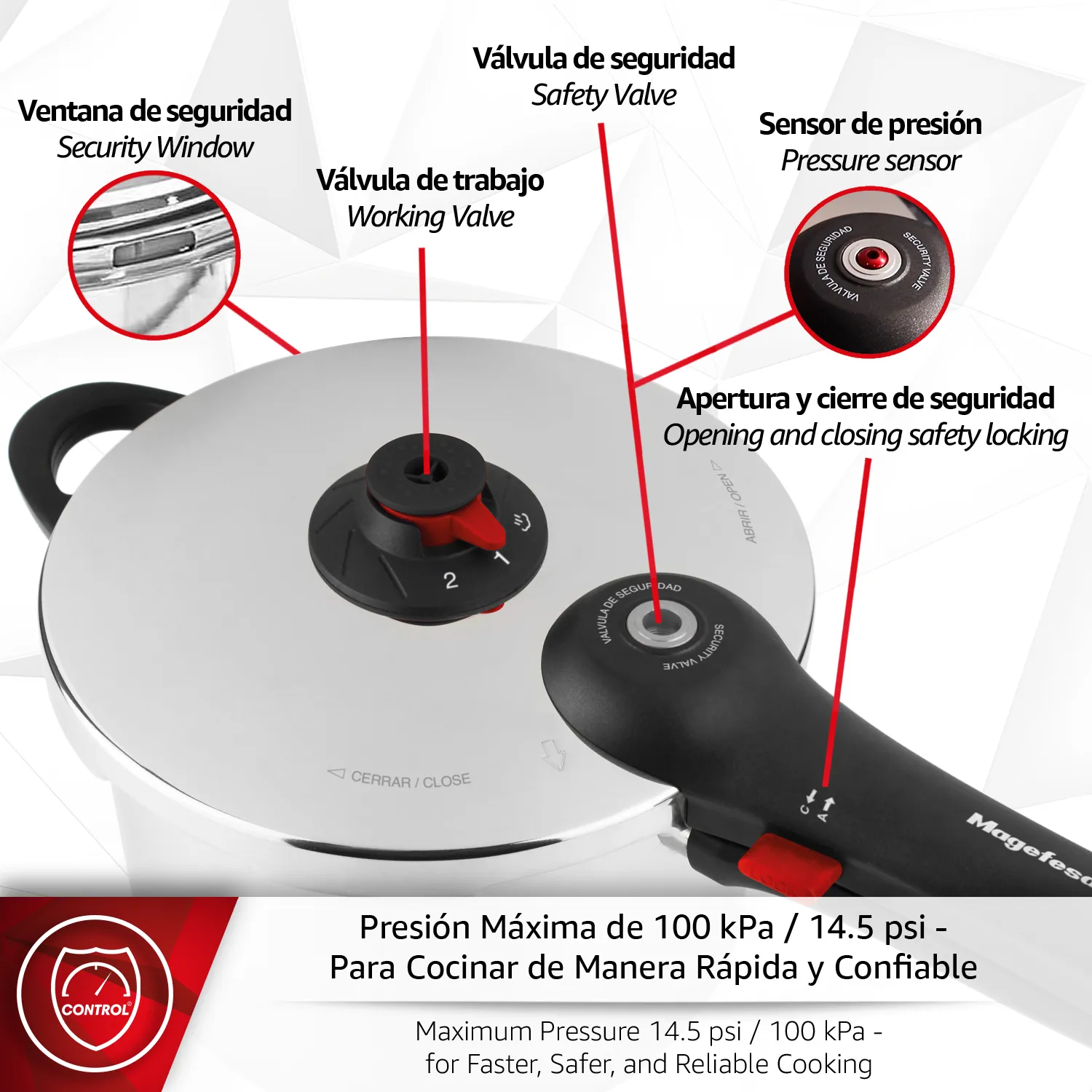 MAGEFESA OLLA EXPRESS EASYCLICK ACERO INOXIDABLE INDUCCION