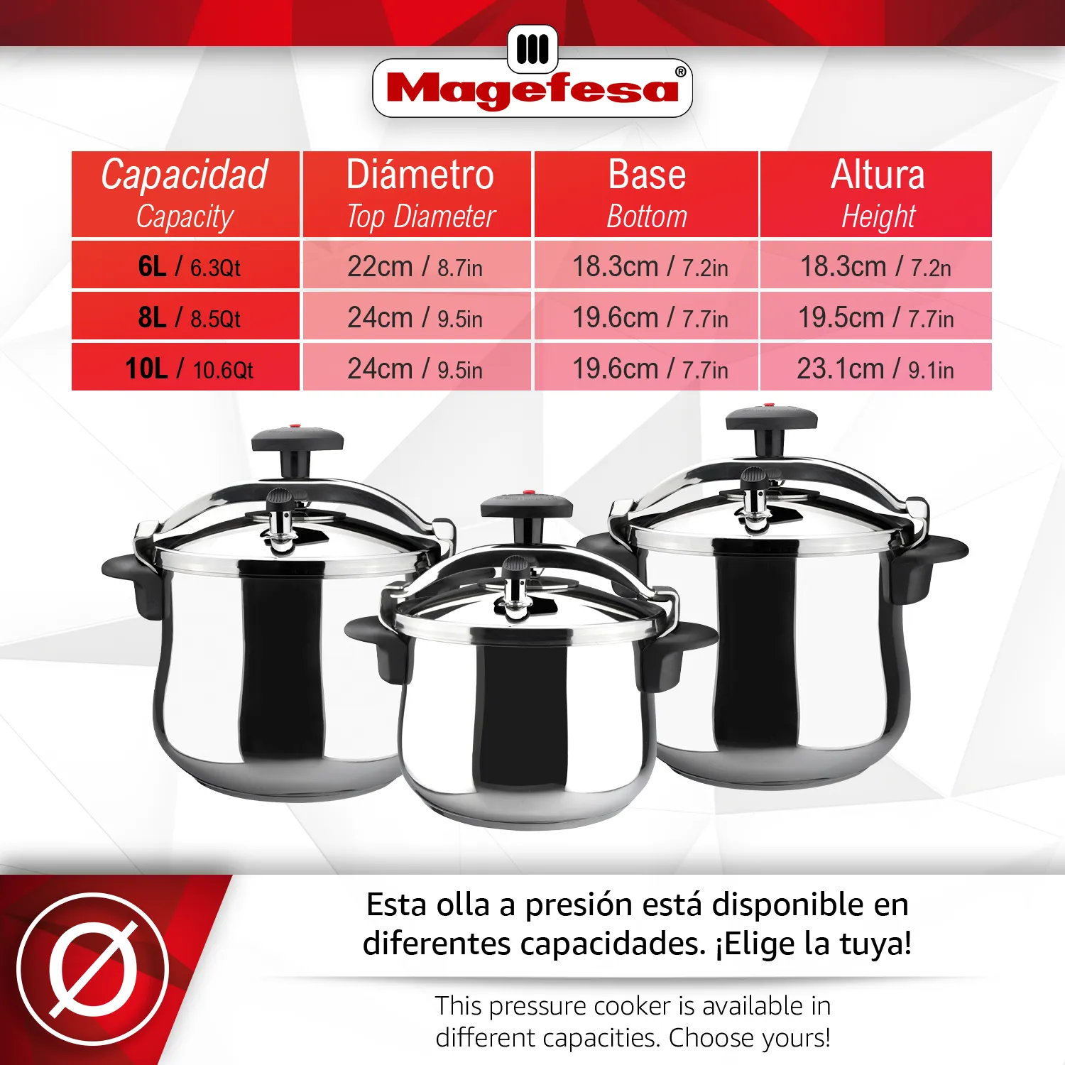 MAGEFESA OLLA EXPRESS STAR BOMBEADA TRADICIONAL ACERO INOXIDABLE