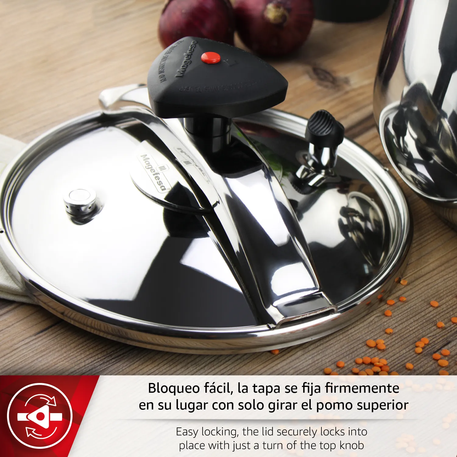 MAGEFESA OLLA EXPRESS STAR BOMBEADA TRADICIONAL ACERO INOXIDABLE