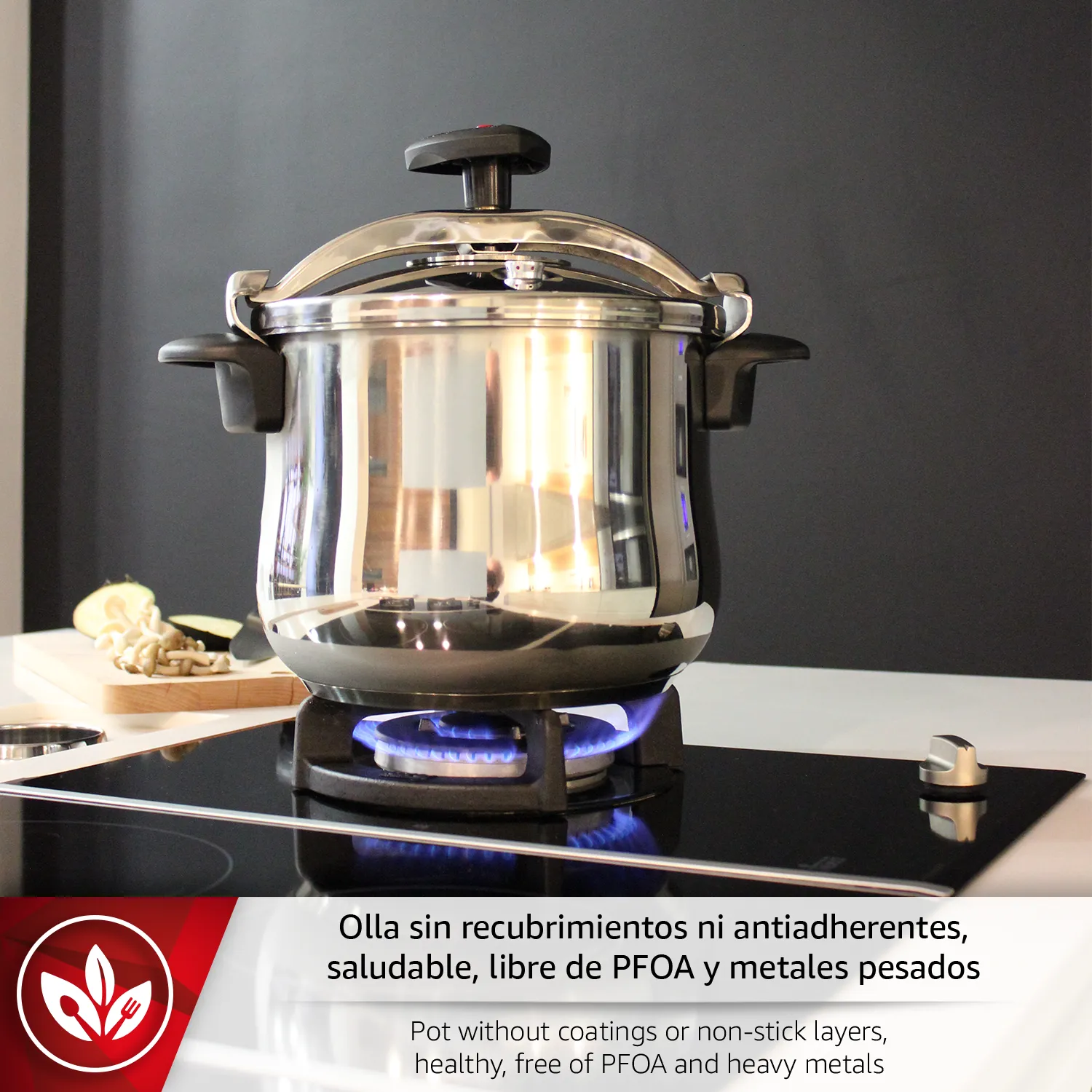 MAGEFESA OLLA EXPRESS STAR BOMBEADA TRADICIONAL ACERO INOXIDABLE