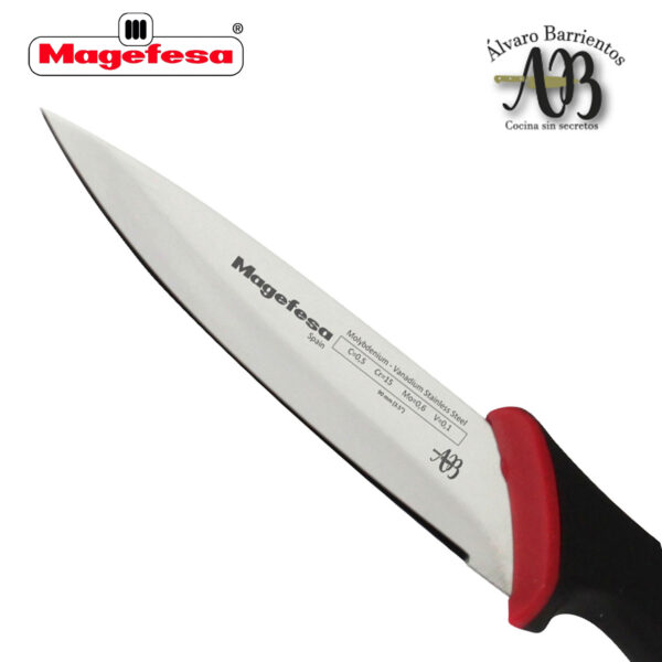 Cuchillos de cocina MAGEFESA ALVARO BARRIENTOS, Set 2 cuchillos PELADOR, CHEF, Acero inoxidable de alta calidad, con mangos antideslizantes de fácil manejo.