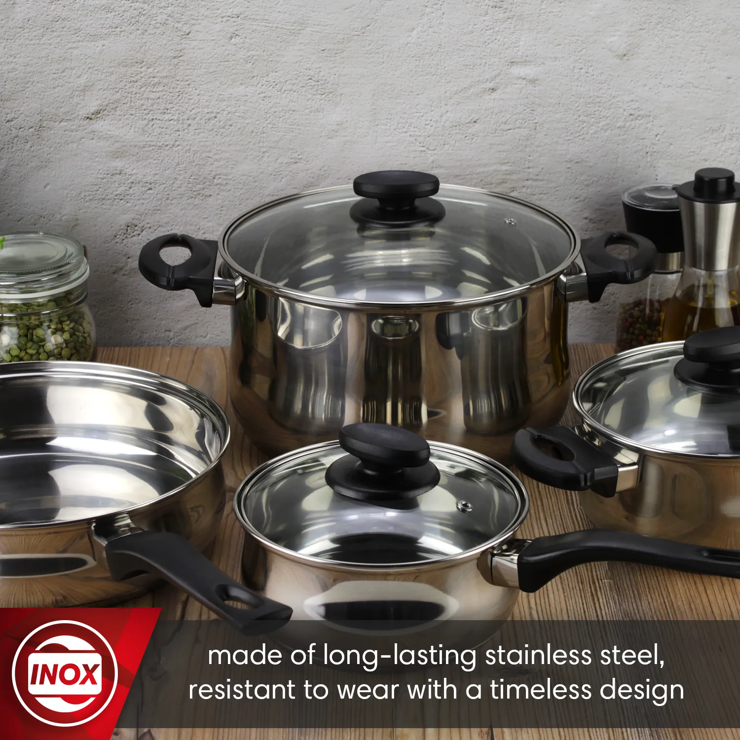 BATERÍA DE COCINA MAGEFESA DELISS ACERO INOXIDABLE 7 PIEZAS 2