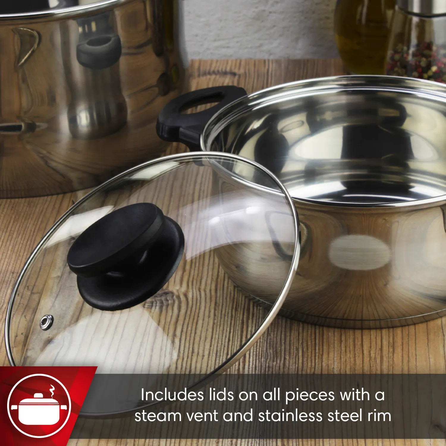 BATERÍA DE COCINA MAGEFESA DELISS ACERO INOXIDABLE 7 PIEZAS 3