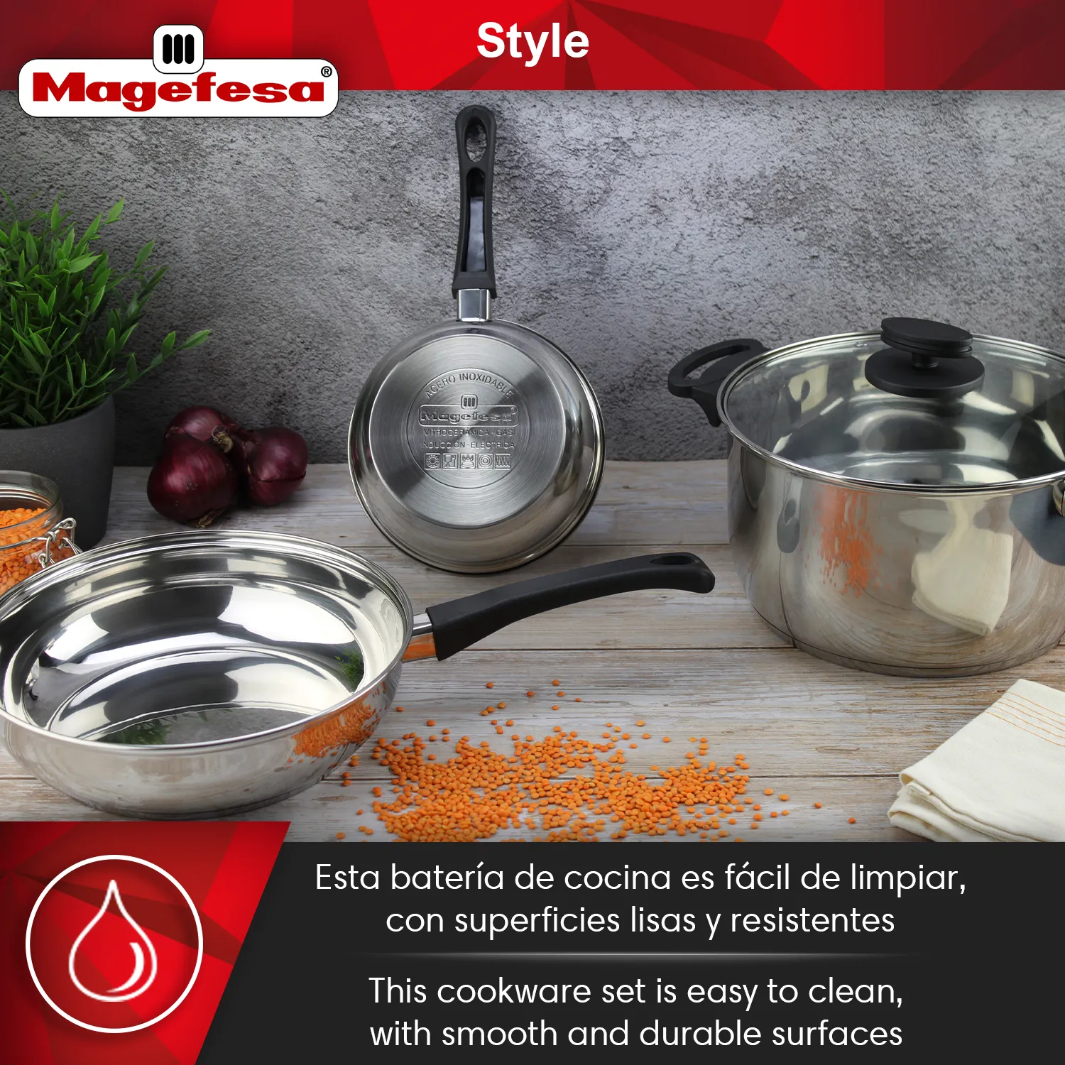 MAGEFESA+BATERIA+STYLE+4+PIEZAS+ACERO+INOXIDABLE 4