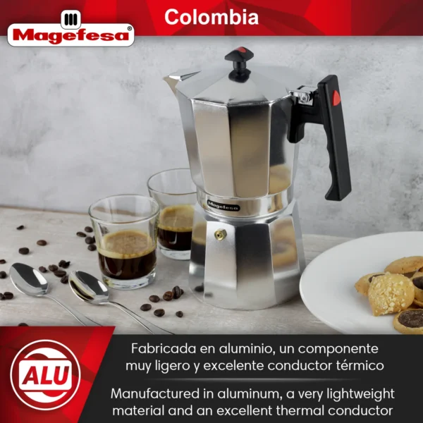 MAGEFESA+CAFETERA+COLOMBIA+ALUMINIO 1+CUCHARILLAS+MOKA
