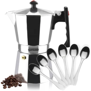 MAGEFESA+CAFETERA+COLOMBIA+ALUMINIO+PORTADA 2+6+CUCHARILLAS+MOKA