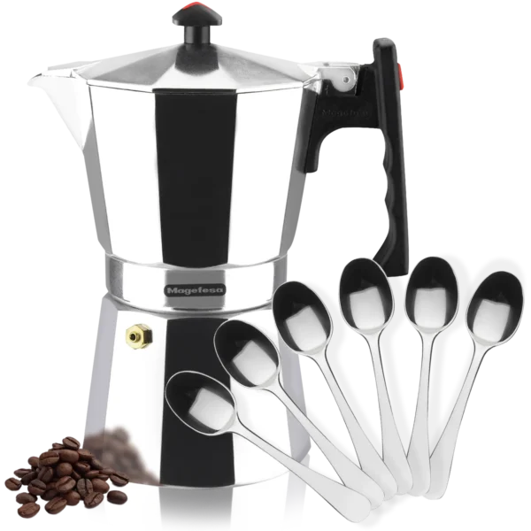 MAGEFESA+CAFETERA+COLOMBIA+ALUMINIO+PORTADA 2+6+CUCHARILLAS+MOKA