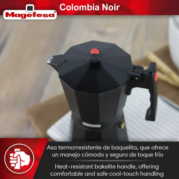 MAGEFESA+CAFETERA+COLOMBIA+NOIR+ALUMINIO 4 cucharas moka