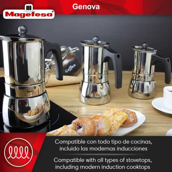 MAGEFESA+CAFETERA+GENOVA+ACERO+INOXIDABLE+INDUCCION