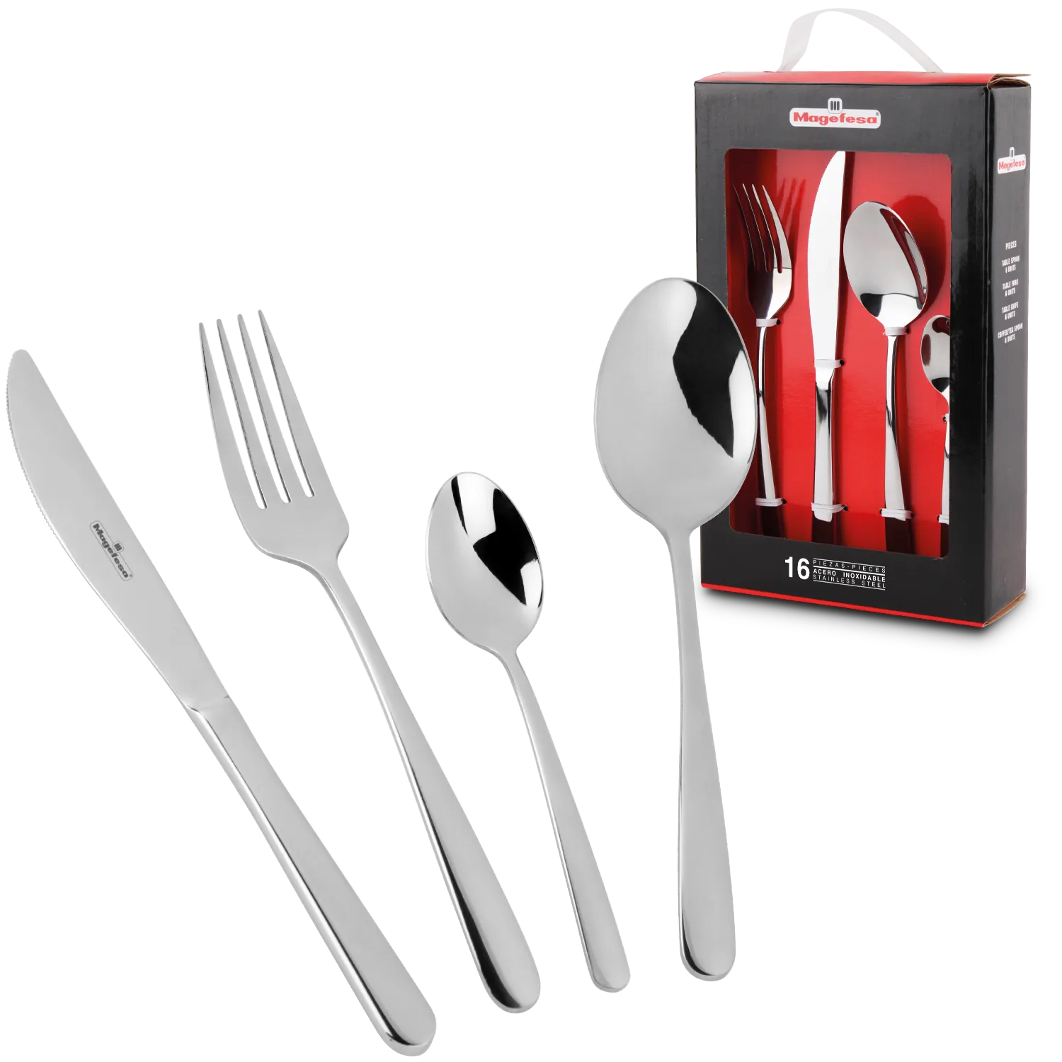 CUBERTERIA DE 16 PIEZAS MAGEFESA VERA